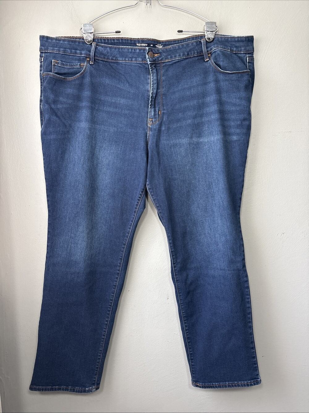 Old Navy Mid Rise Power Slim Straight Jean Plus Size 26 Blue Stretch Denim Basic